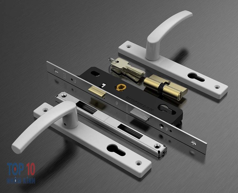 Mẫu khóa cửa bằng inox của thương hiệu Huy Hoàng