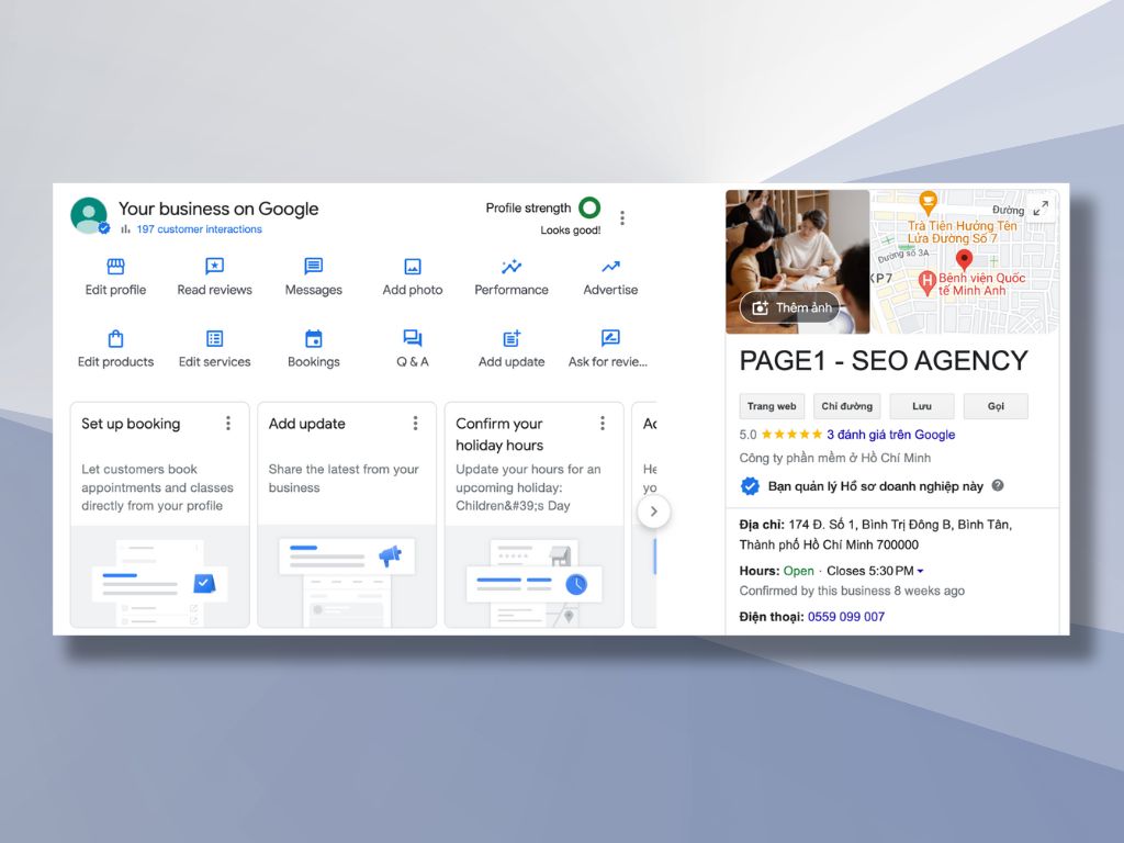Tối ưu hồ sơ Doanh nghiệp của tôi giúp bạn tiếp cận khách hàng địa phương hiệu quả.
