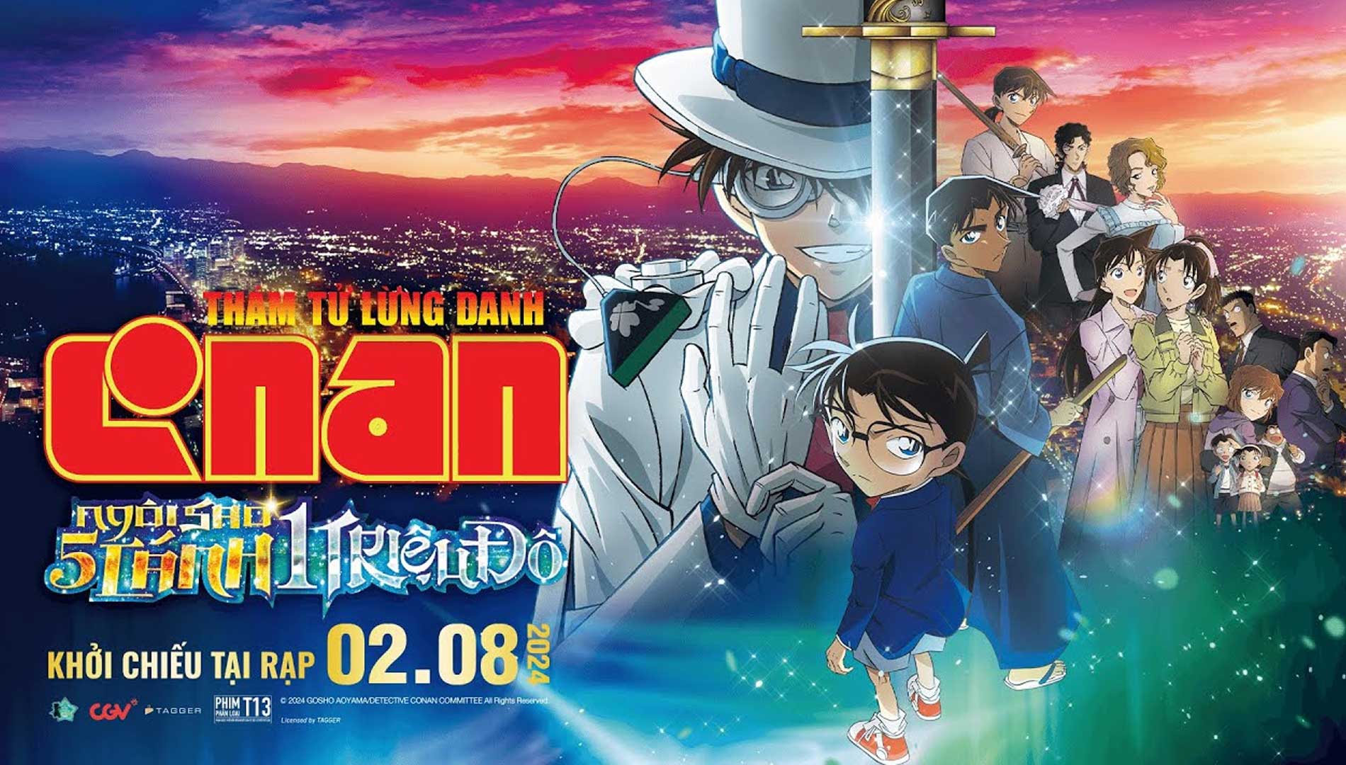 Conan Movie 27 gây ấn tượng mạnh với cuộc đối đầu giữa Kaito Kid và Heiji Hattori.