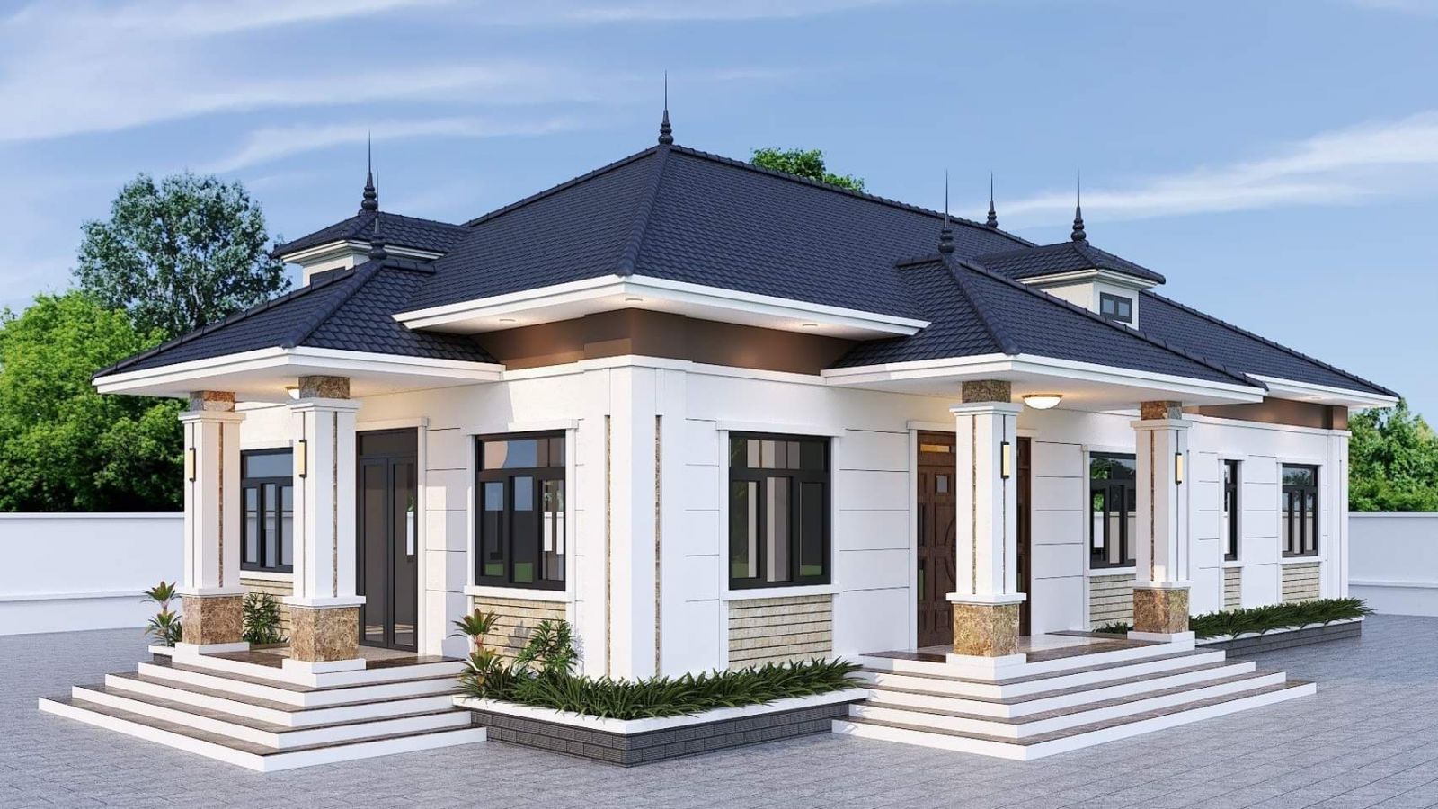 Thiết kế nhà mái Nhật 1 tầng luôn đề cao sự hài hòa với thiên nhiên.