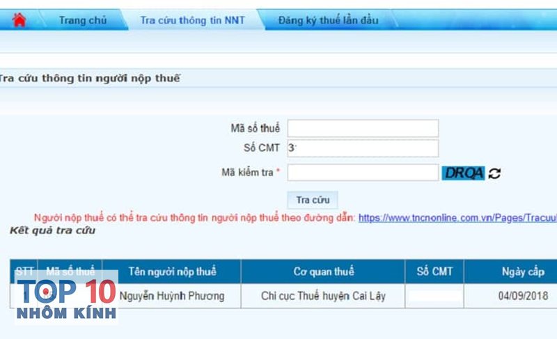 tra cứu mã số thuế - Cổng thông tin của cơ quan thuế