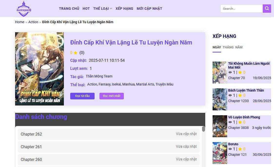 Đánh giá Doctruyen3q: Web đọc truyện tranh online đáng thử? - Bố cục và điều hướng trên website Đánh giá Doctruyen3q: Web đọc truyện tranh online đáng thử? - Bố cục và điều hướng trên website